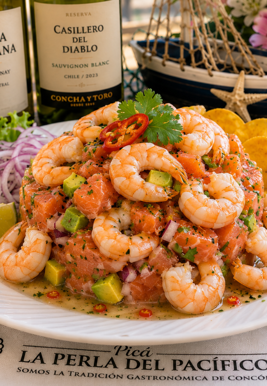 Ceviche de Salmón con Camarón